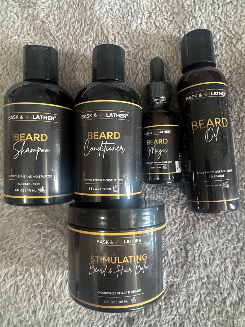 New Bask&Lather 5 Piece Men’s Healthy Hair and Beard Starter Kit